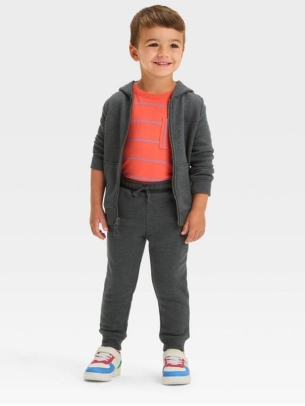 🔸NWT🔸Cat & Jack Grey Fleece Joggers and Hoodie - 4T